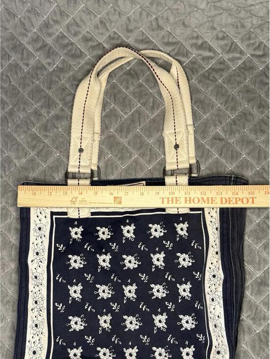 Hollister Wool Deep Blue/Cream, Tote Bag Shoulder Purse Travel Bag Heavy Duty - Picture 7 of 7